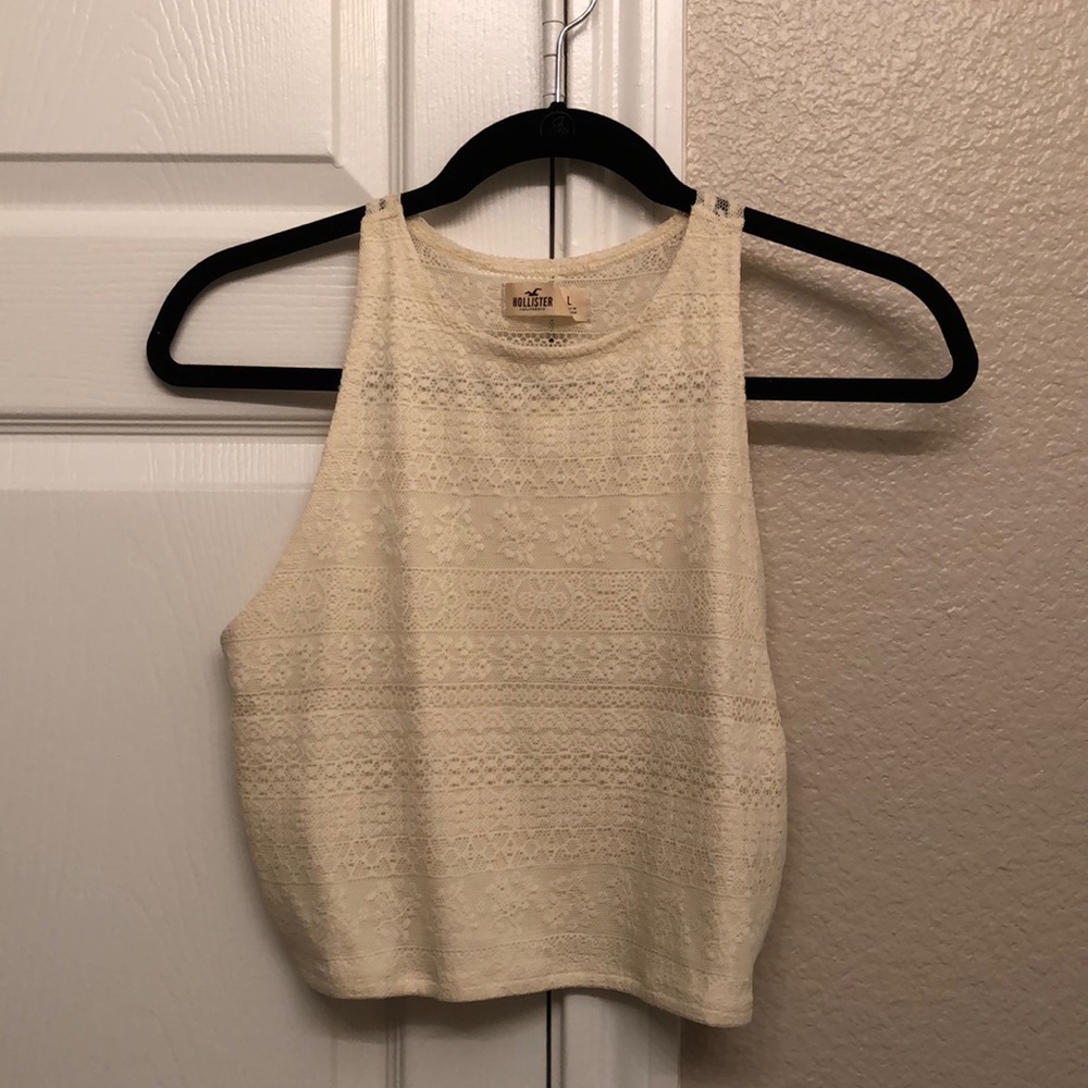 Hollister cream knit crop top